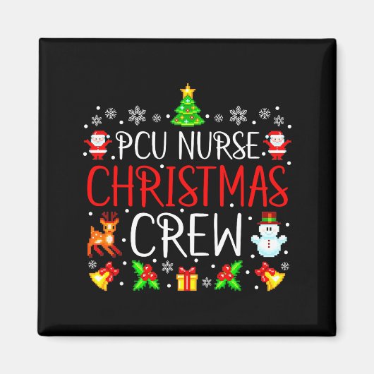 Pcu Nurse Christmas Crew Matching Xmas  マグネット (正面)