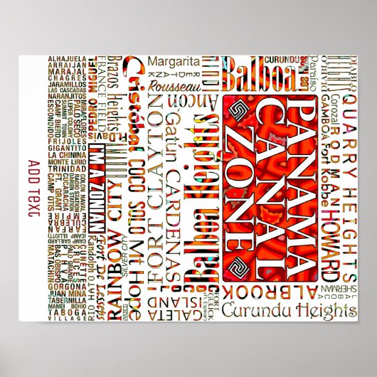 PCZ – パナマ運河ゾーンの場所とモラデザイン ポスター (正面)