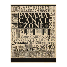 PCZ – パナマ運河ゾーンの場所(縁ど/) ウッドウォールアート