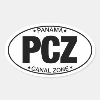 PCZ – パナマ運河ゾーンステッカー 楕円形シール