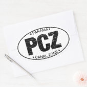 PCZ – パナマ運河ゾーン亀裂シール 楕円形シール (封筒)