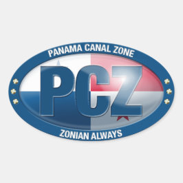 PCZ – パナマ運河ゾーン：ゾニア常に，ステッカー 楕円形シール
