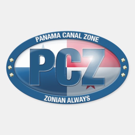 PCZ – パナマ運河ゾーン:ゾニア常に,ステッカー 楕円形シール (正面)