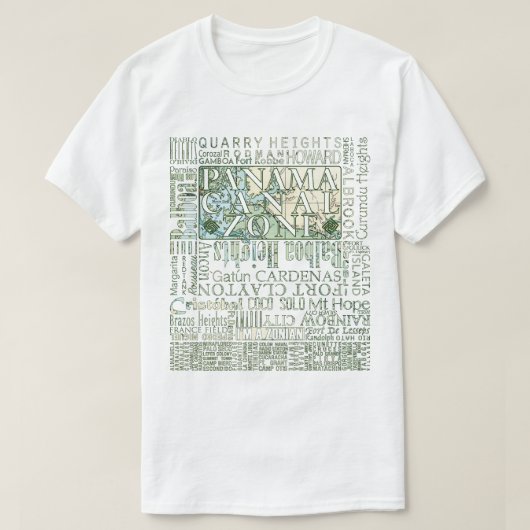 PCZ – パナマ運河地帯の場所と地図 Tシャツ (デザイン正面)