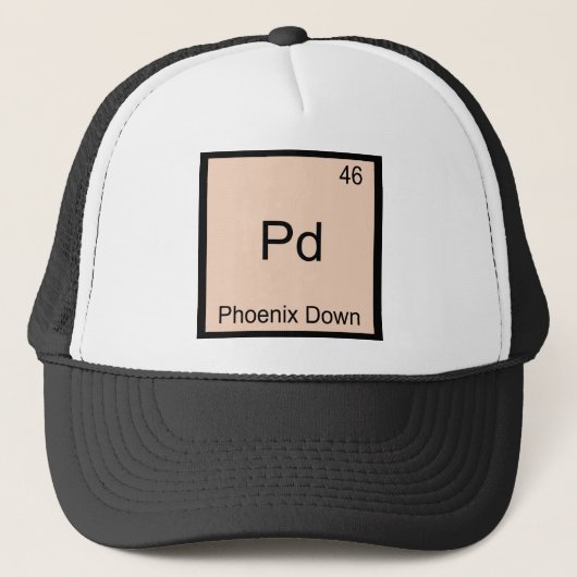 Pd - フェニックスダウン 元素記号Tシャツ キャップ (正面)