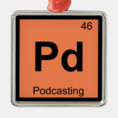 Pd -ポッドキャスティング化学の周期表記 メタルオーナメント (正面)