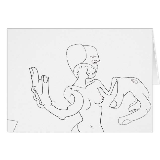 PDDの小さく弱いスケッチの超現実的なキャラクターの落書き (正面横)