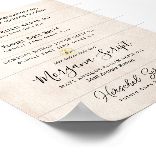 PDFダウンロード用のフォントのペア招待状 ポスター (角)