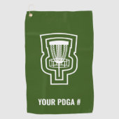 PDGA#を使用したフォーカスディスクゴルフタオル ゴルフタオル (正面)