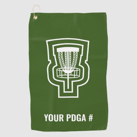 PDGA#を使用したフォーカスディスクゴルフタオル ゴルフタオル (正面)