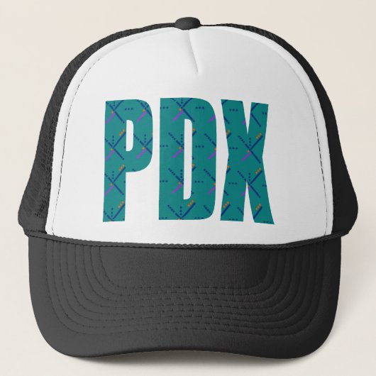 PDXはポートランド空港カーペットに文字を入れます キャップ (正面)