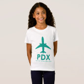 PDXエアポートカーペット飛行機 |ポートランド Tシャツ (正面フル)