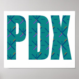 PDXポートランドエアポートカーペット文字 ポスター