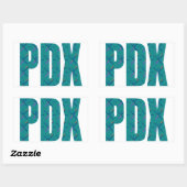 PDXポートランドエアポートカーペット文字 長方形シール (シート)