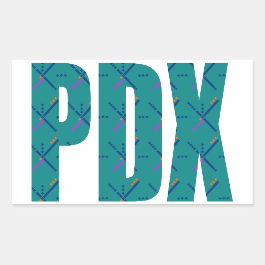 PDXポートランドエアポートカーペット文字 長方形シール (正面)