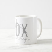 PDXポートランドエアポートタイポグラフィ コーヒーマグカップ (正面右)