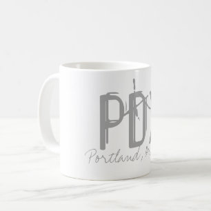 PDXポートランドエアポートタイポグラフィ コーヒーマグカップ