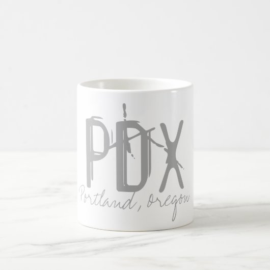 PDXポートランドエアポートタイポグラフィ コーヒーマグカップ (中央)