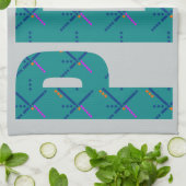 PDXポートランド空港カーペットの文字 キッチンタオル (折り畳み)