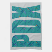 PDXポートランド空港カーペットの文字 キッチンタオル (縦)