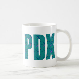 PDXポートランド空港カーペットの文字 コーヒーマグカップ