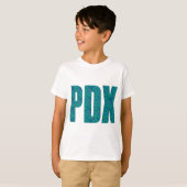 PDXポートランド空港カーペットの文字 Tシャツ (正面フル)
