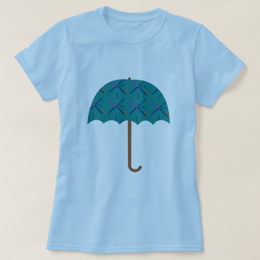 PDX空港カーペットの傘 Tシャツ (デザイン正面)