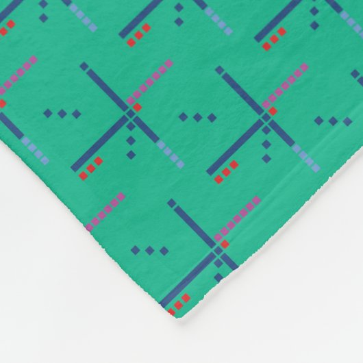 PDX空港カーペットパターンポートランドオレゴン フリースブランケット (角)