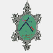 PDX空港カーペット スノーフレークピューターオーナメント (左)