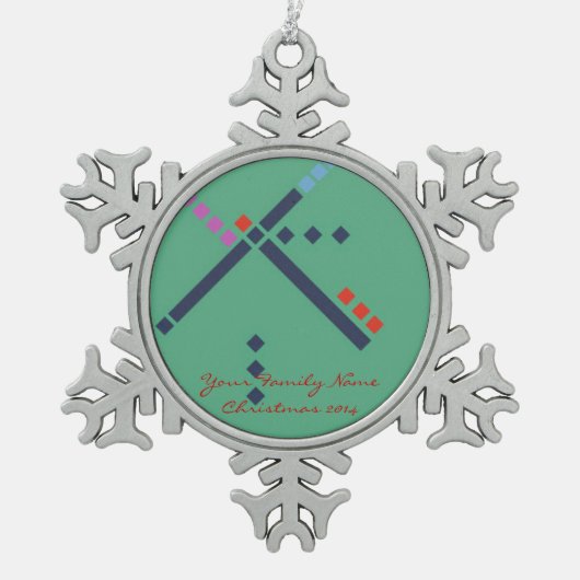 PDX空港カーペット スノーフレークピューターオーナメント (正面)