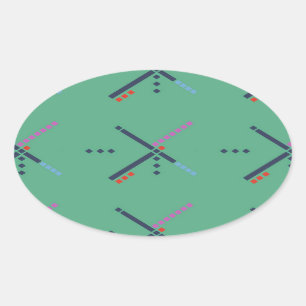 PDX空港カーペット 楕円形シール