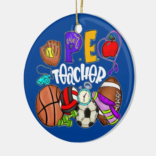 PE先生おもしろい体育先生戻る セラミックオーナメント (左)