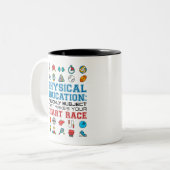 PE先生Phys Edジムコーチハートレース ツートーンマグカップ (正面左)