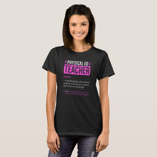 Pe Definition Physical Education Teacher Pun Tシャツ (正面フル)