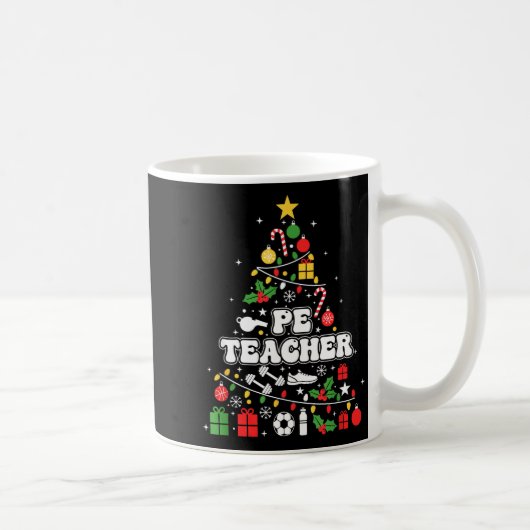 Pe Physical Education Teacher Christmas Tree Women コーヒーマグカップ (右)