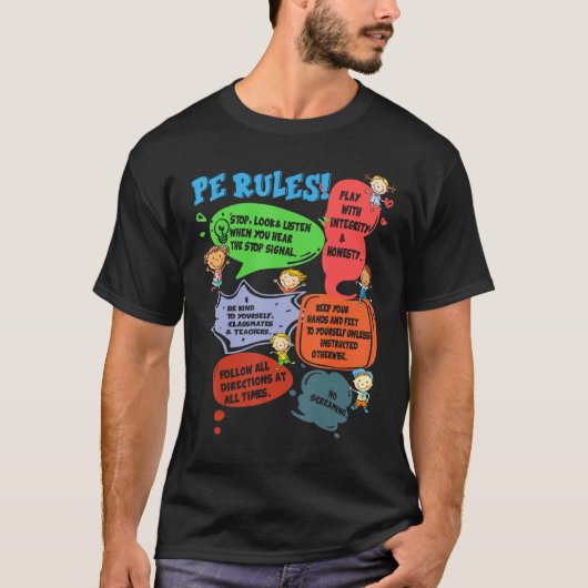 PE Rules Physical Education Teacher Back To School Tシャツ (正面)