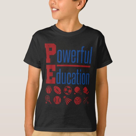 Pe Teacher Gym Physical Education School Motivatio Tシャツ (正面)