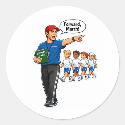 PE Teacher Training Kids Sticker ラウンドシール (正面)
