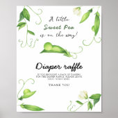 Pea baby shower - diaper raffle ポスター (正面)