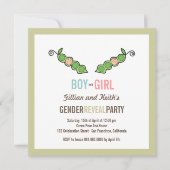 Pea in Pod Gender Reveal Baby Shower招待状 招待状 (正面)