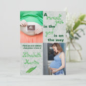 Pea in the Pod 2 Photos -ベビーシャワー招待状 招待状 (スタンド正面)