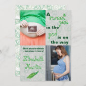 Pea in the Pod 2 Photos -ベビーシャワー招待状 招待状 (正面/裏面)