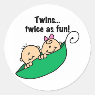 Pea Pod Twinsの2倍のおもしろい ラウンドシール