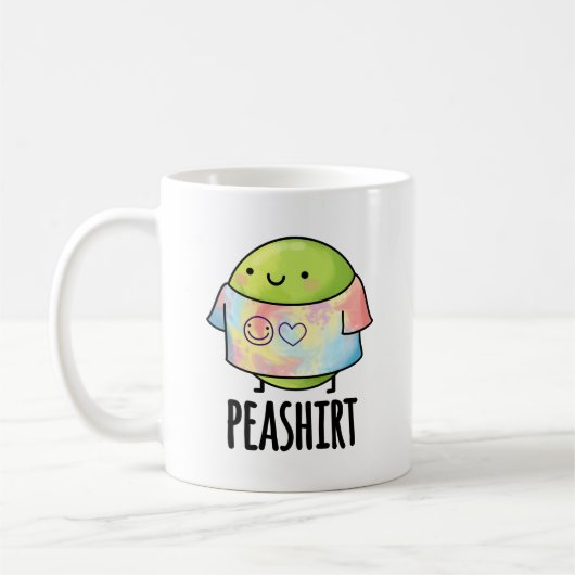 Pea Shirt おもしろい Veggie Pea T-shirt Pun コーヒーマグカップ (左)