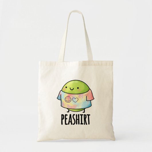 Pea Shirt おもしろい Veggie Pea T-shirt Pun トートバッグ (正面)
