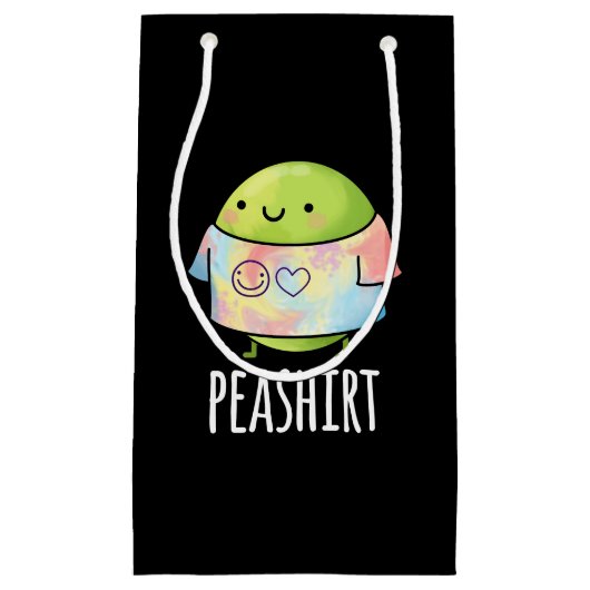 Pea Shirt Veggie Pea TシャツプンダークBG スモールペーパーバッグ (正面)