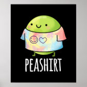 Pea Shirt Veggie Pea TシャツプンダークBG ポスター (正面)