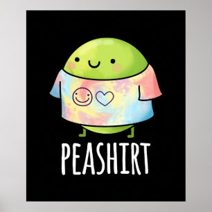 Pea Shirt Veggie Pea TシャツプンダークBG ポスター