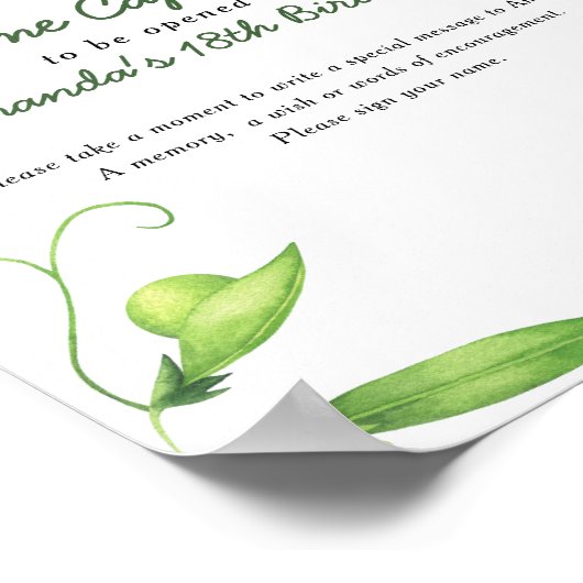 Pea Time Capsule 1st birthday gender neutral ポスター (角)