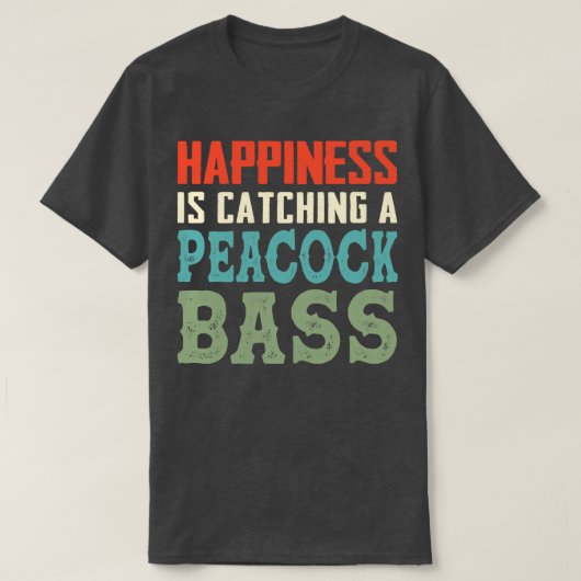 PeaBass魚釣りハピネスキャッチピーベース Tシャツ (デザイン正面)